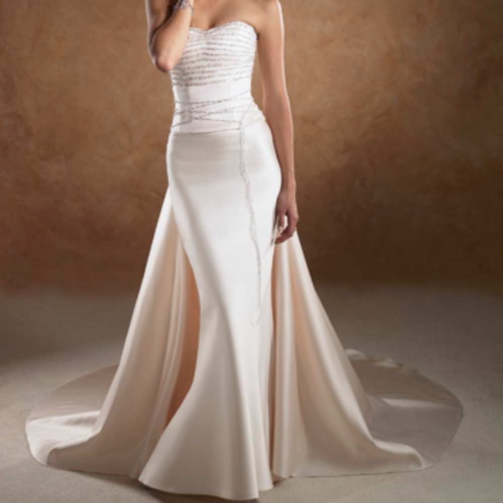 Wedding dress plus train